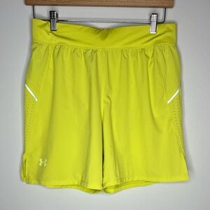 Under Armour Men’s L Neon Fitted Shorts, Mesh Liner, SpeedPocket, Drawstring